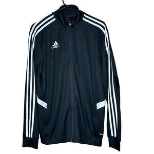 Adidas Track Jacket Full Zip Black White Stripe Tricot‎ Men's Medium M Sport